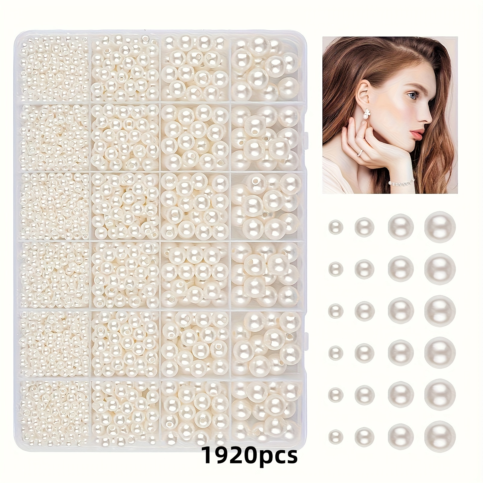 Image of 1920pcs Beads Kit For Jewelry Making - Versatile Bracelet, Necklace And Earring Craft Set With Storage Box, Plastic Pearls, Ideal For , Jewelry Making Supplies