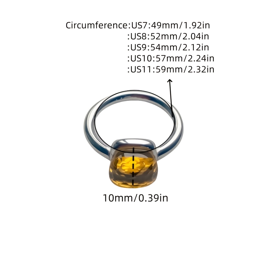 Women's Mushroom Head Square Ring & Sexy Stainless Steel Ring
