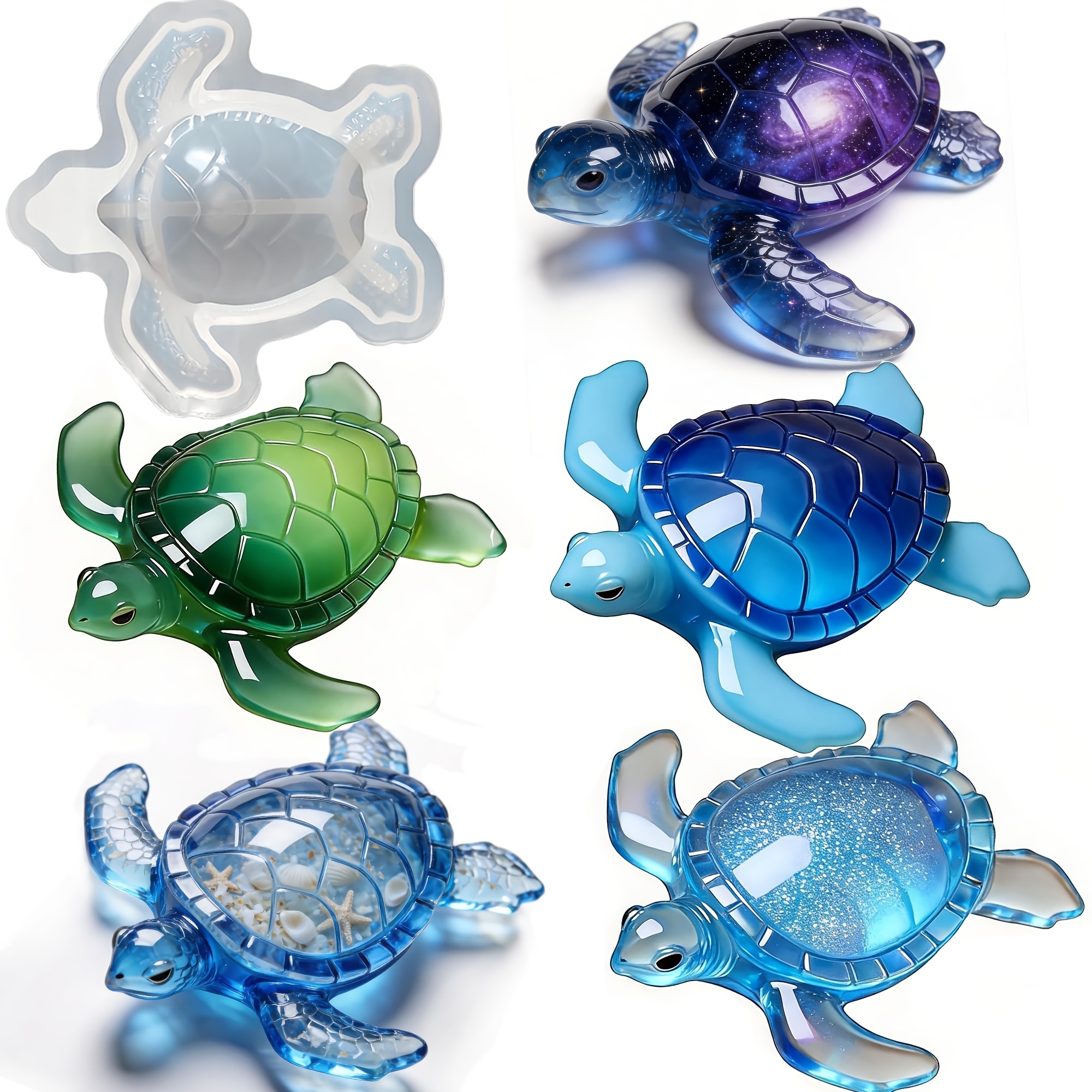 Image of Cozypanda 3d Sea Turtle Mold Suitable For Diy Resin Crafts, Realistic Turtle Epoxy Casting Mold With Texture For, Table Ornaments, Wall Hanging, Garden Decoration, Resin Making For & Hobbyists
