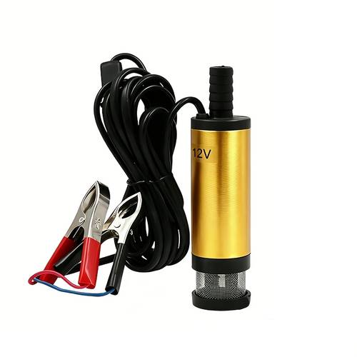 12v portable vehicle fuel transfer pump oil water pump with battery clips