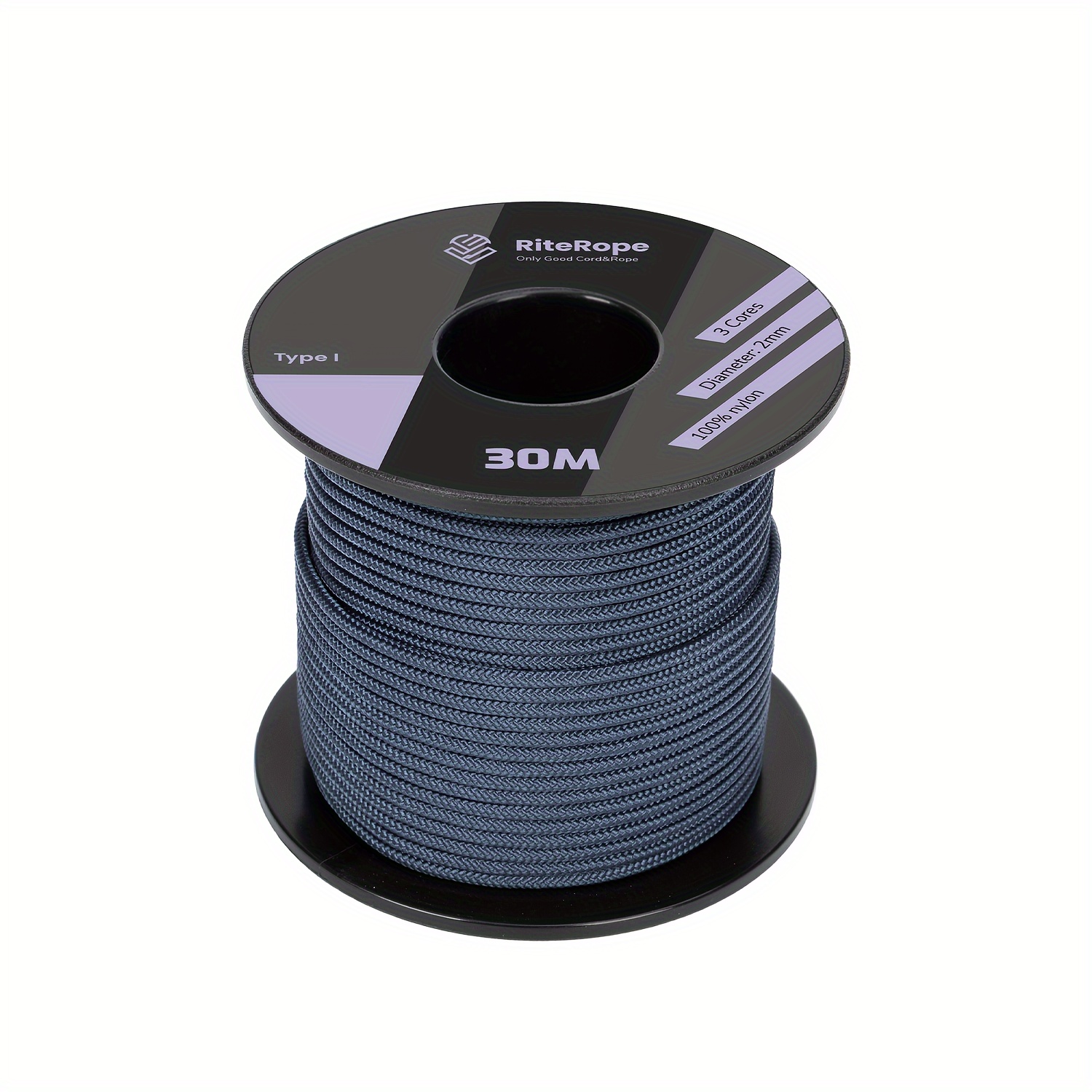 100% Nylon Rope, 30M Length, 2mm Thick for Outdoor Projects