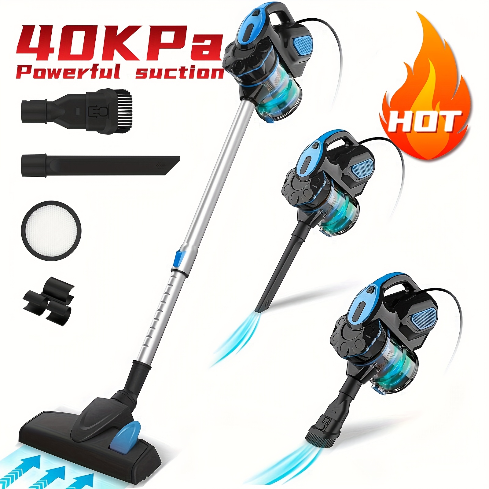 TEMU Inse Corded Stick Vacuum Cleaner, Corded Vacuum Cleaner With 600w Powerful Motor 30000pa Handheld Vacuum Cleaner For Home Pet Hair Hard Floor