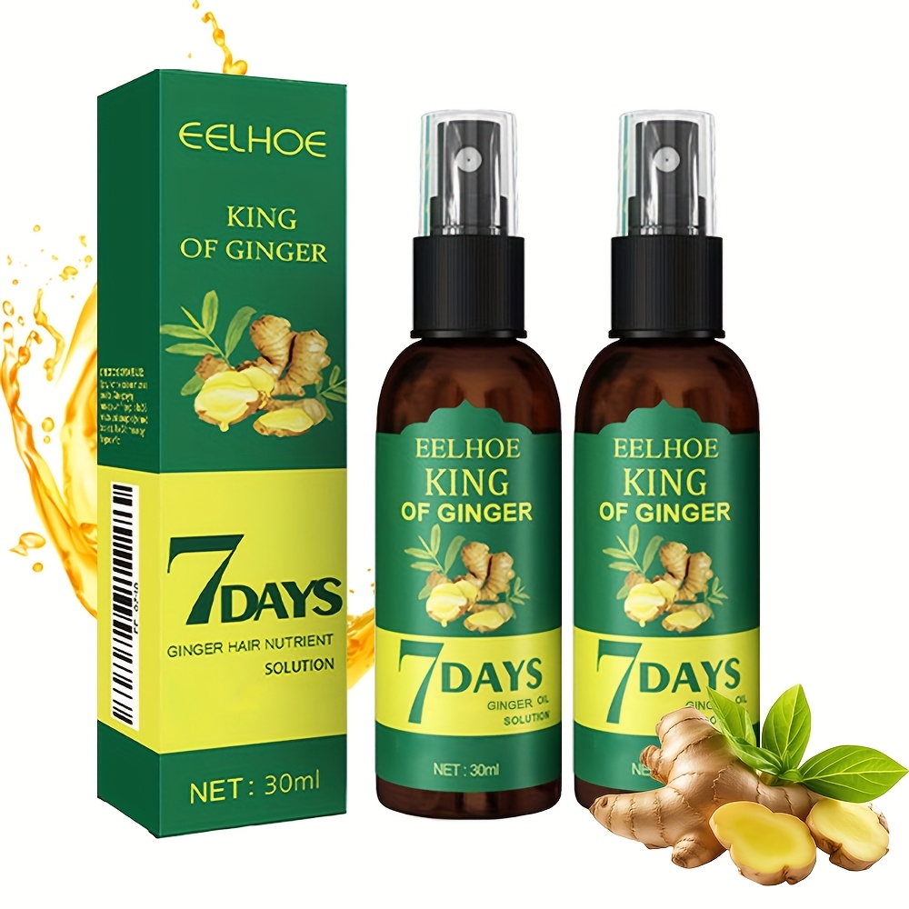 TEMU 2pcs Ginger Essential Oil For Scalp And Hair Care, Ginger Hair Care Essential Hair Types, Valentine's Day Gifts