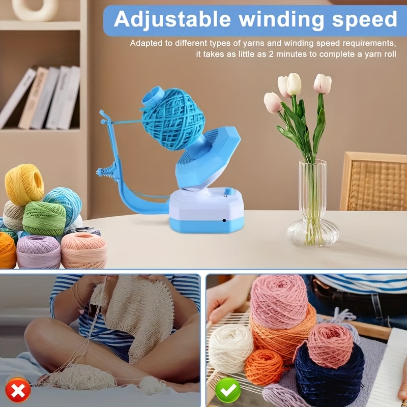 

1pc Usb-powered Electric Yarn Winder - , Quick Knitting & Weaving Pink/blue - Ideal Gift For Mom On Birthday Or Day