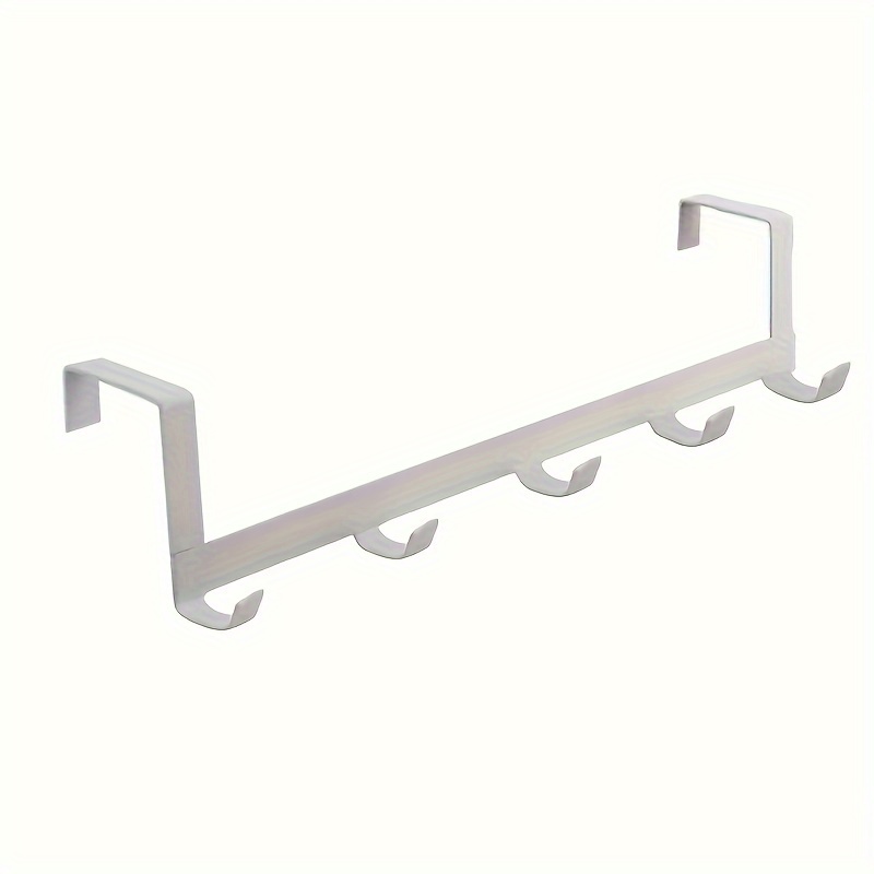 TEMU 1pc Door Hooks: Metal, Rust-resistant, Contains 5 Hooks, 29 Cm/11.42 Inches, Suitable For Hanging Towels And Clothes, Easy, Convenient,