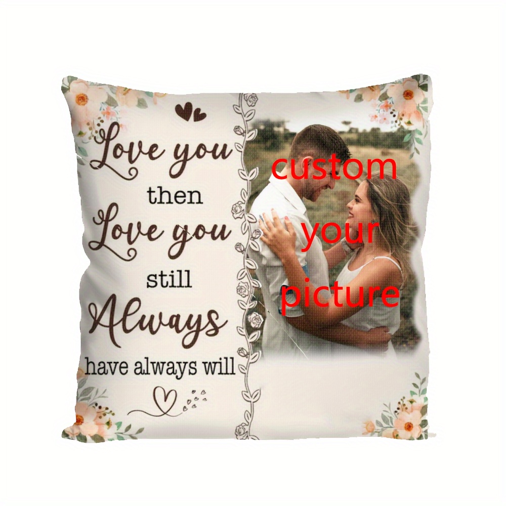 

1pc, Customized 18x18 Inch Super Soft Short Plush Throw Pillow Still Wedding Photo Pillow Personalized, Gift For Wife On Wedding Day, Wife Gifts (no Pillow Core)