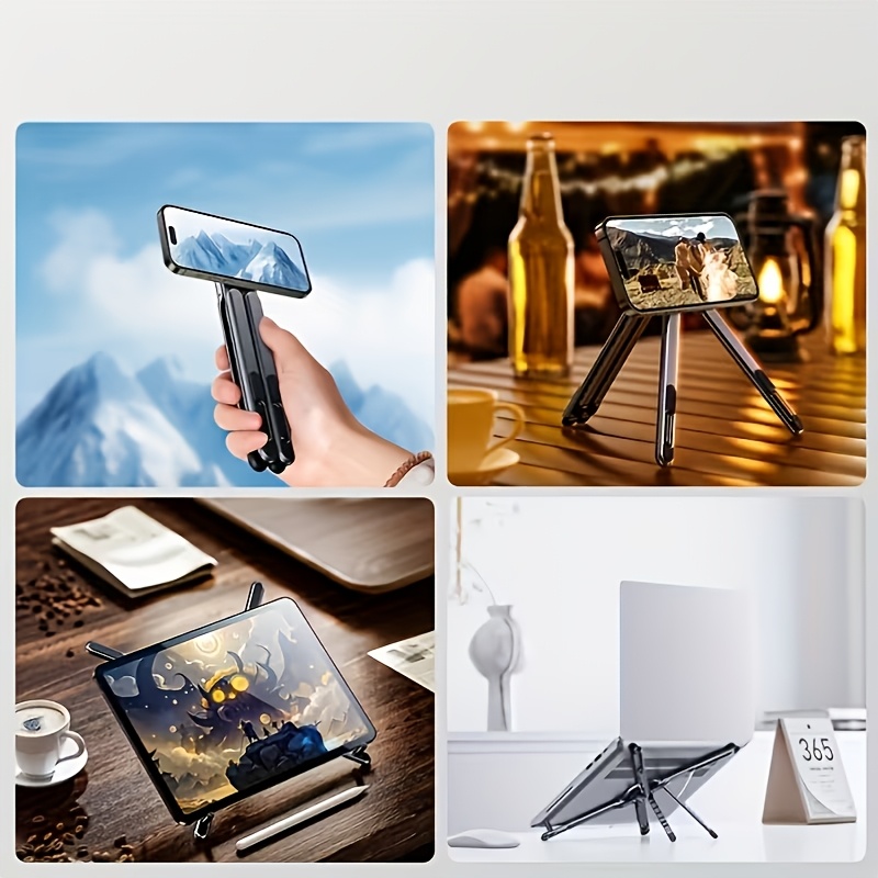support téléphone portable et ordinateur portable avec base magnétique et réglage de    , adapté pour ipad et téléphone portable magnétique, support de téléphone multifonctionnel de bureau portable pour téléphone portable, tablette et ordinateur portable Détails du produit 6