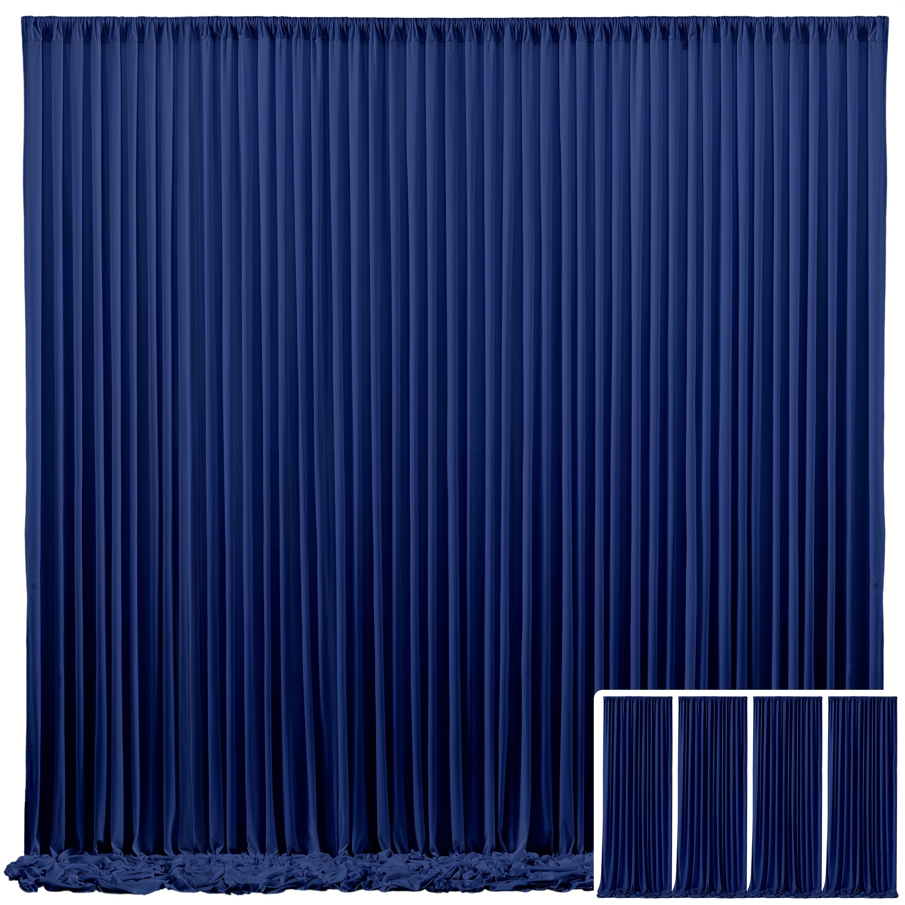 TEMU 4pcs Luxe Floor-length Draped Backdrop Curtains - Soft & Y, Non-transparent | Elegant Photo & Wedding Ceremony Decor For Birthdays, Christenings