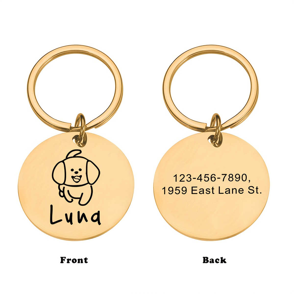 TEMU Custom Dog Id Tag, Personalized Engraved Cat And Dog Pet Anti-lost Name Collar Tag Pendant, Pet Accessory Pendant For Puppies And Kittens