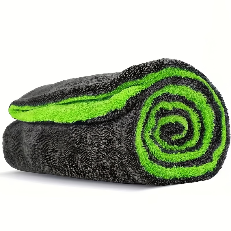 TEMU A Heavy-duty Double-sided Microfiber Car Drying Towel - Quick-drying, Absorbent, And Scratch-resistant, Suitable For Suvs And Trucks, Machine