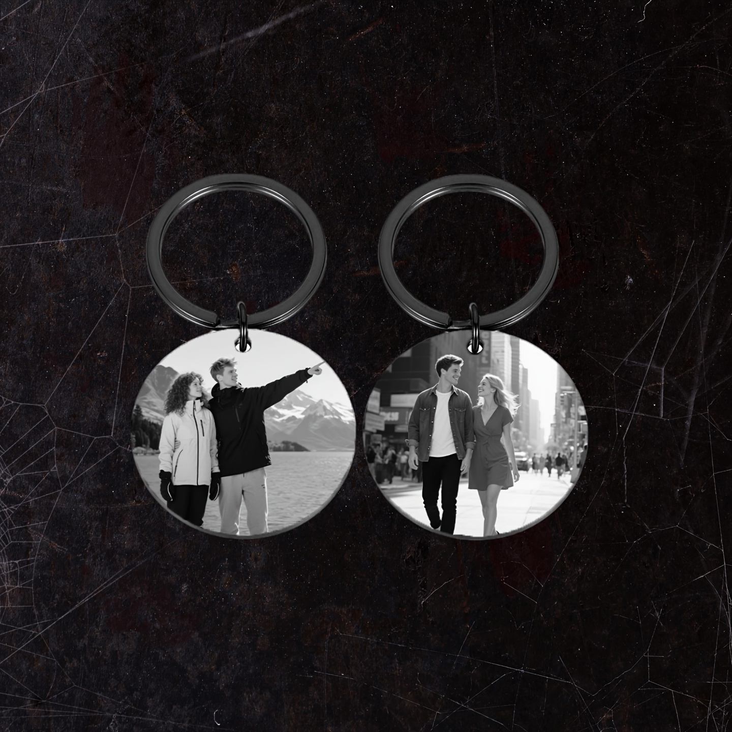 TEMU 1pc Customizable Personalized Stainless Steel Keychain, Stylish Pendant, High-quality Material, Durable And Fade-resistant Design, Double-sided