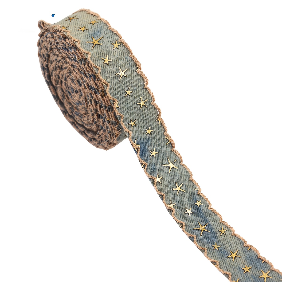 1 Yard Denim Lace Trim With Shimmering Embellishments - Perfect For Crafts, Bow Making, Bag Decoration, Home Additions, And Sewing Projects - And Versatile Ribbon For Creative