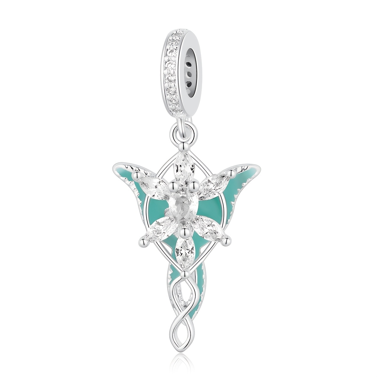 Image of 1pc Silvery Plated Copper Elf Shaped Pendant With Luminous Effect Suitable For Jewelry Diy Making Bracelets Or Necklaces For Daily Wear Or Valentine's Day/birthday Gifts
