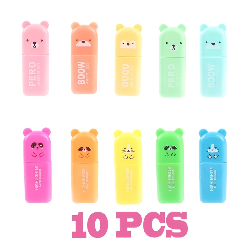 TEMU Ensemble de surligneurs 8pcs/10pcs/12pcs, stylo de surlignage Mini Surligneur, Convient pour le dessin, le , les manuels
