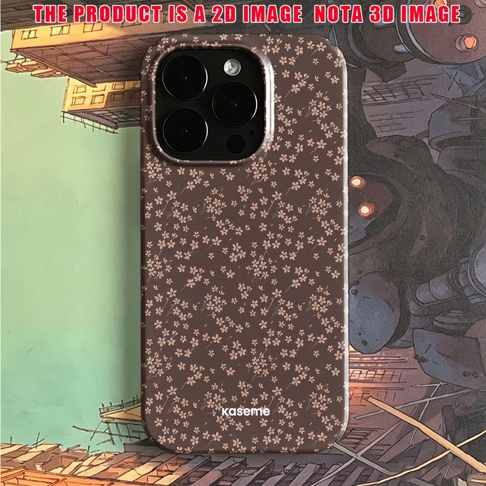 TEMU Phone Case - Dark Brown Polka Dot 2d Printed Pattern Phone Case For Iphone 17 16 15 14 13 12 11 Xs Xr Xsmax 7 8 Plus Glossy Film Hard Pc