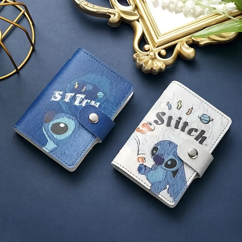 

Disney Cartoon Stitch Pattern Short Pouch, Cute Clutch Credit Card Holder For Women