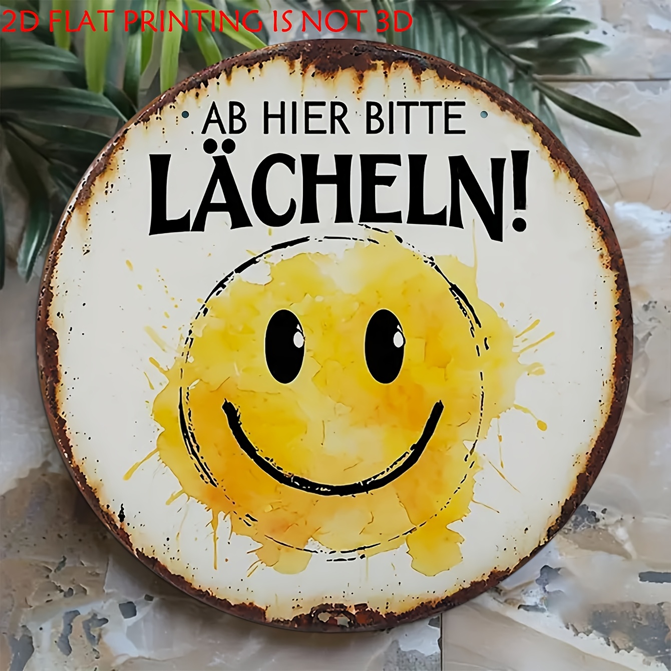 E-shop 2D Flach, 1 Stück Vintage Deutscher Holz-Dekorationsschild & Schriftzeichen, Rustikale Bauernhausdekoration Lässige Wandgestaltung Smile Dékó