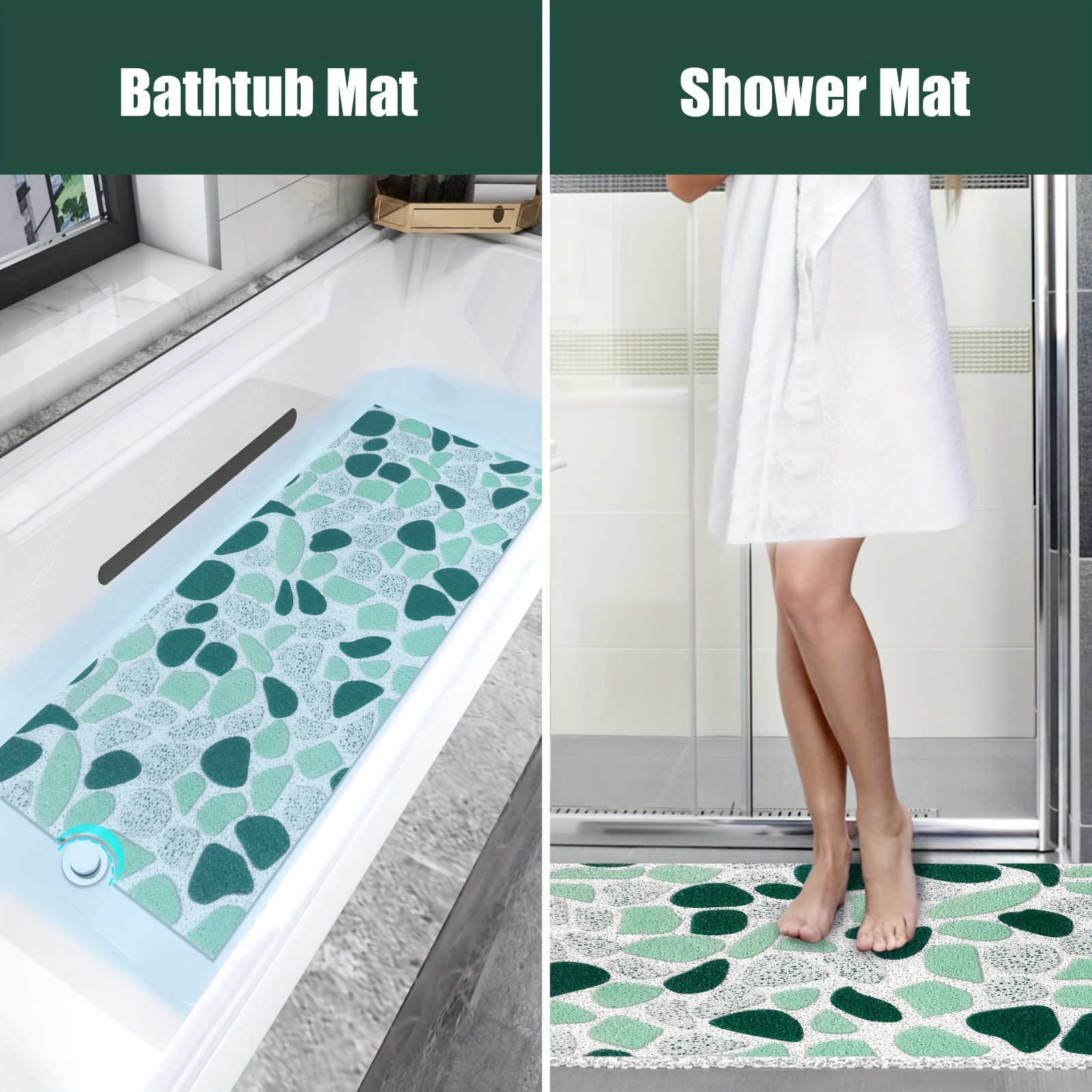   design hollow high quality bath mat with drain holes quick dry non slip shower mat soft and comfortable pvc loofah massage bath rug for   Product details 2