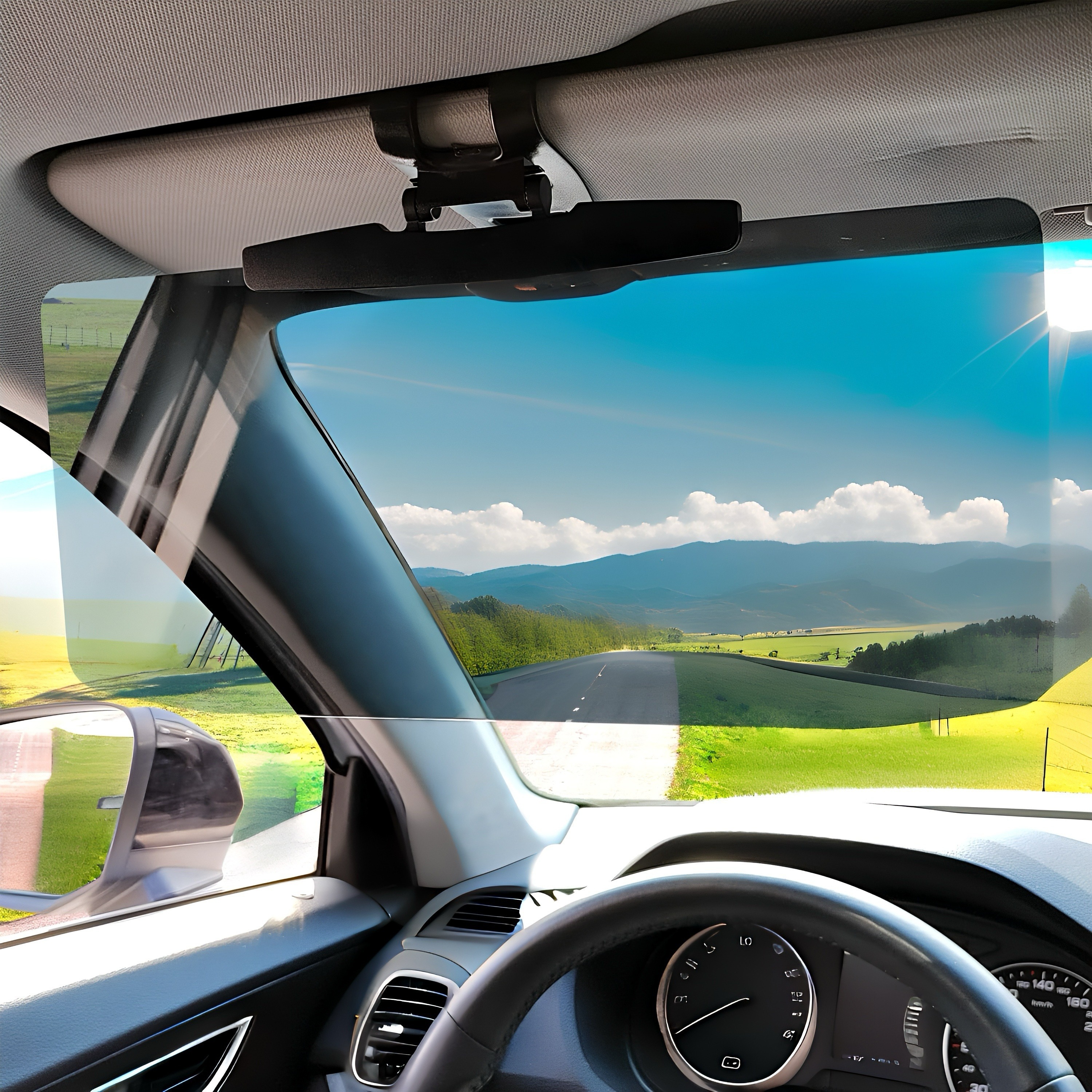 

1pc Car Sun Visor, Glare & Uv Protection With Adjustable Buckle, Acrylic Safety Sunshade For Enhanced Driving