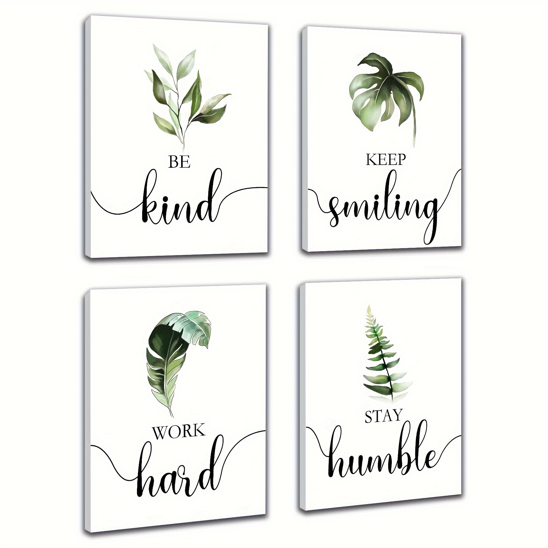 

Boho Botanical Plant Inspirational Wall Decor, Motivational Wall Art, Office & Bedroom Wall Decor, Positive Quotes & Sayings, Daily Affirmations For Men, 8x10 Inch (20x25 Cm, Wooden Frames)
