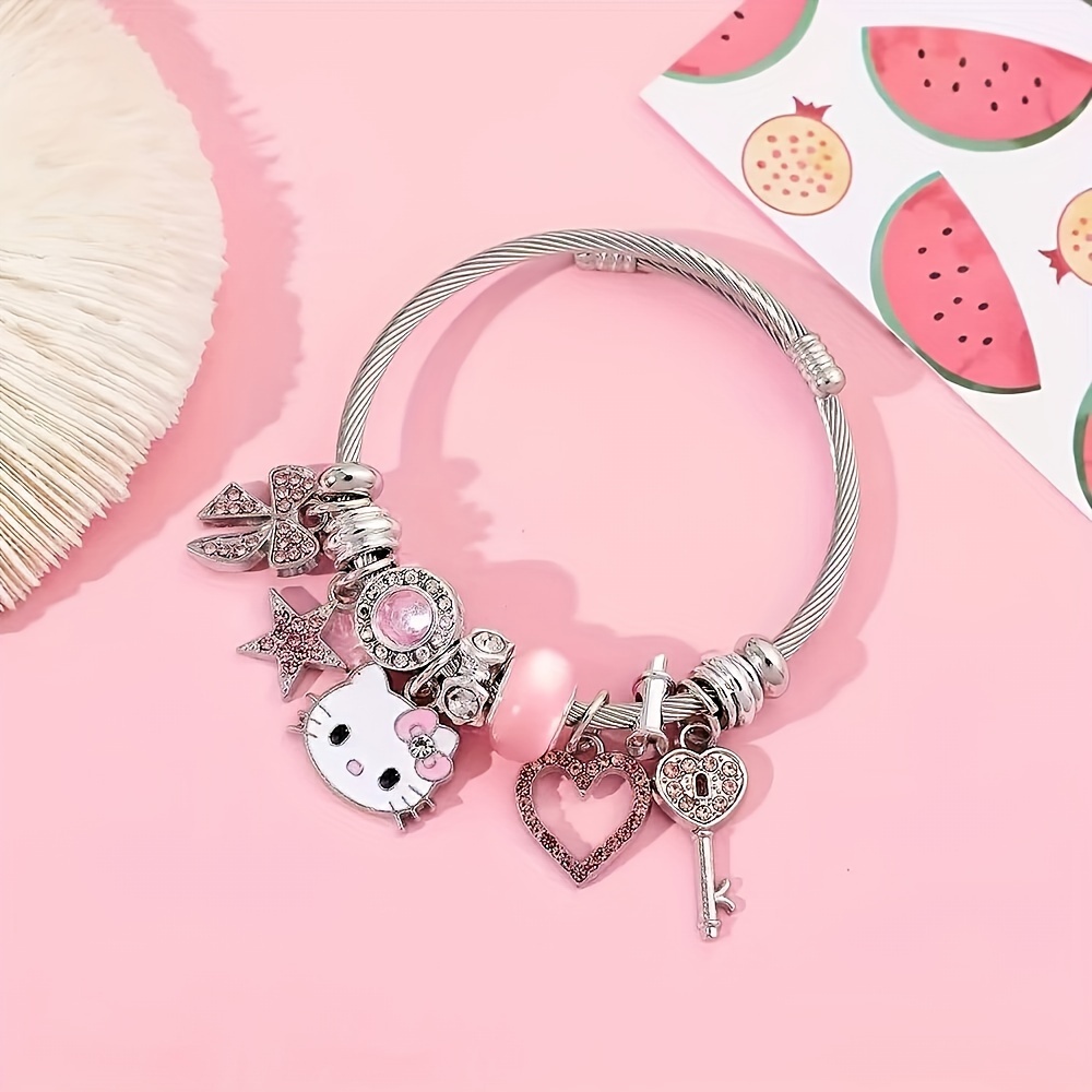 

Sanrio Hello Kitty Bracelets, Creative Cartoon Bangles For Girls, Sweet Gifts For Girls