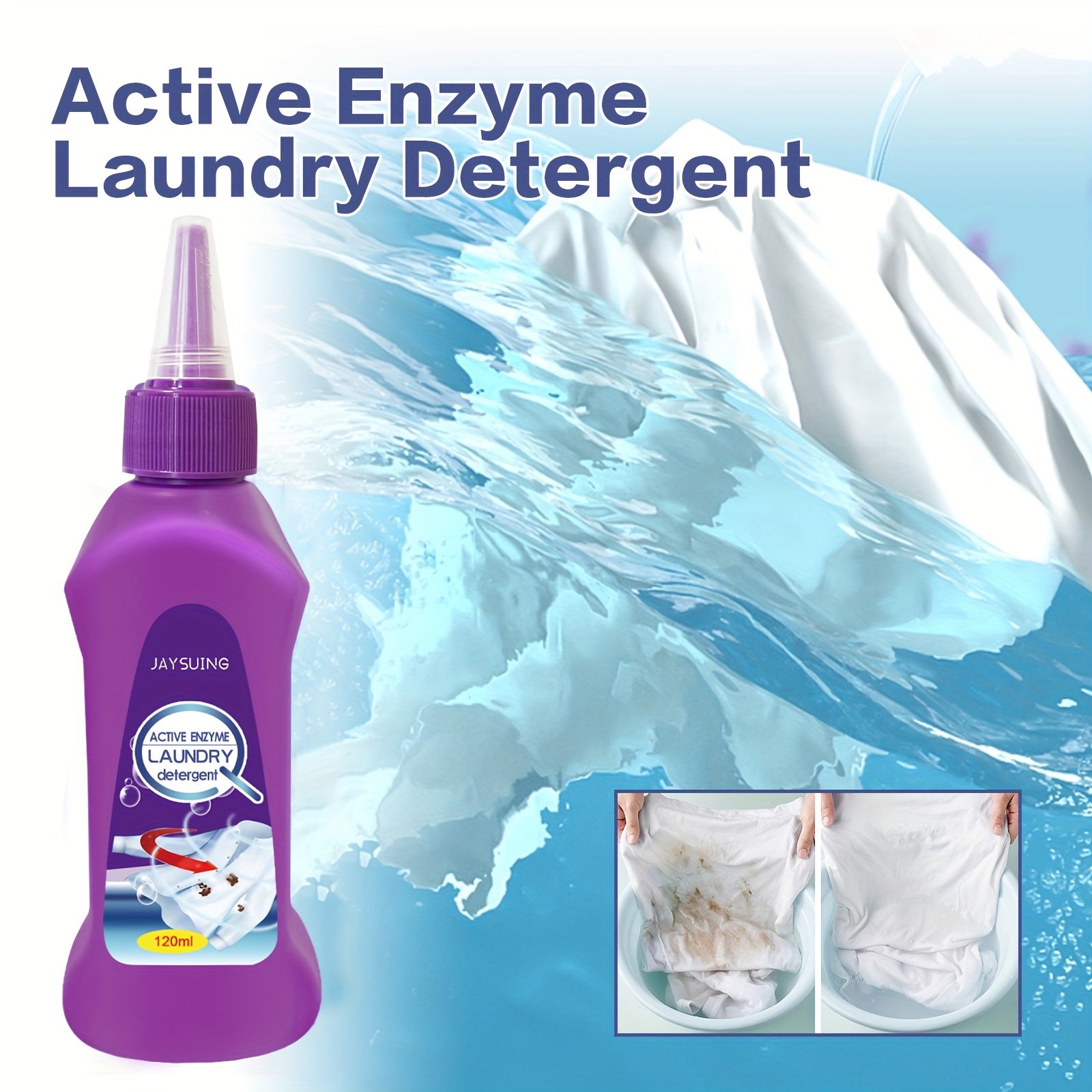 1~10PCS 120ml Laundry Stain Remover Portable Active Enzyme