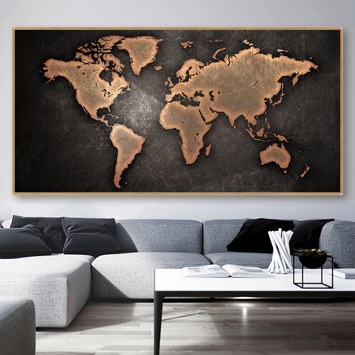 

1pc Unframed Canvas Poster, Vintage Art, World Map Wall Art, Ideal Gift For Bedroom Living Room Corridor, Wall Art, Wall Decor, Winter Decor, Room Decoration