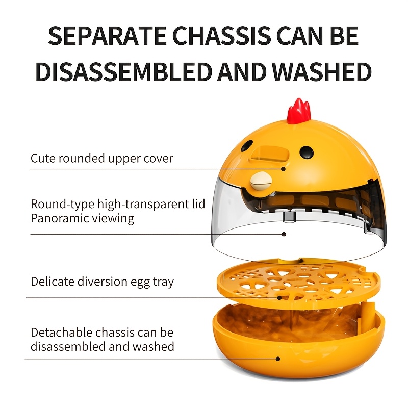 1pc, USB-powered Egg Incubator for 6/12 Small Transparent Shells - Automatic Bird Egg Hatcher with Yellow Plastic Design, Clear Lid for Easy Observation, Compact Animal Incubation Device | Transparent Top Hatchery | Plastic Structure, Detachable Cover, Suitable for Various Egg Types, Ideal for Indoor Use