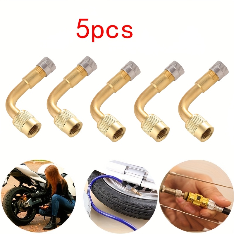 TEMU 45/90/135 Degree 5pcs Tire Valve Extender Stem For Car Motorcycle Bicycle Mtb Outdoor Kits