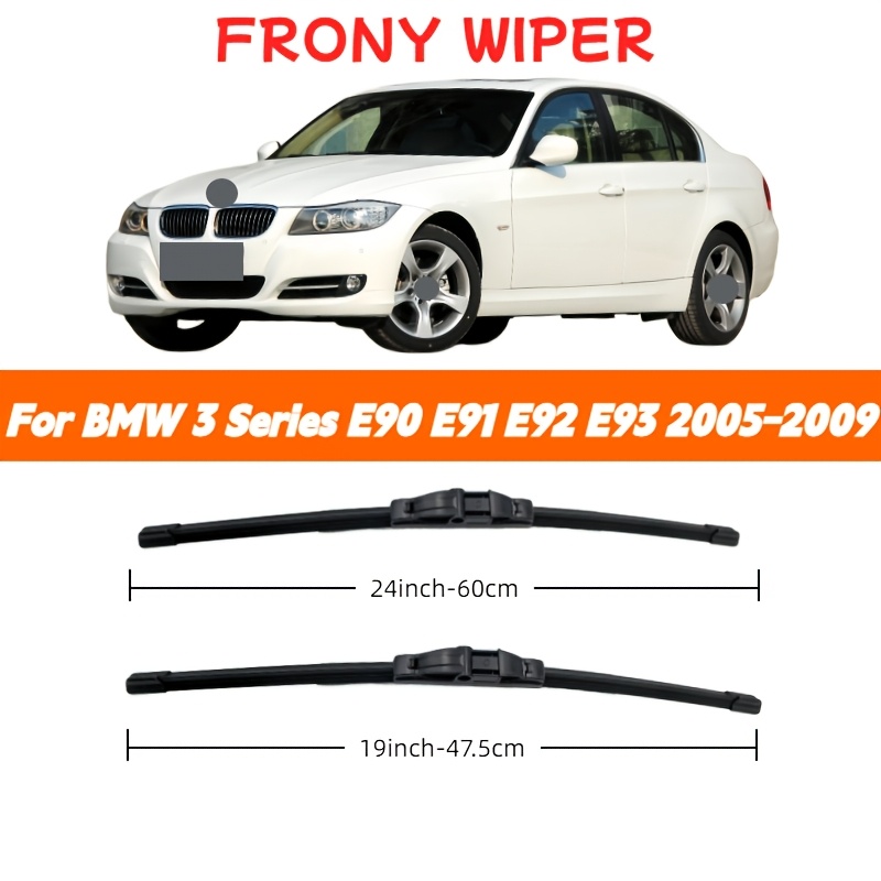TEMU For E90 E91 E92 E93 2005-2009 Car Front Windshield Wiper Blades, Size 24'' 19'', Replacement Wiper Accessory Set - 2pcs