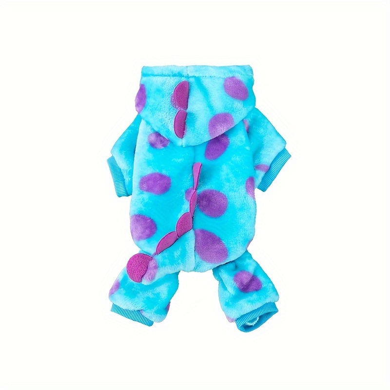 TEMU Cozy Tie-dye Dinosaur Dog Costume - Warm Polyester Pet Outfit For Small Breeds, Easy Pullover Design