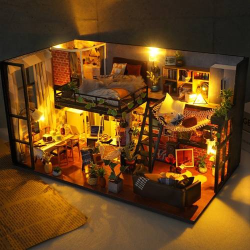 diy cabin miniature assembly model wooden building set desktop ornament suitable for home decor office decor for collectors and puzzle enthusiasts to perfect birthday gift halloween christmas new year