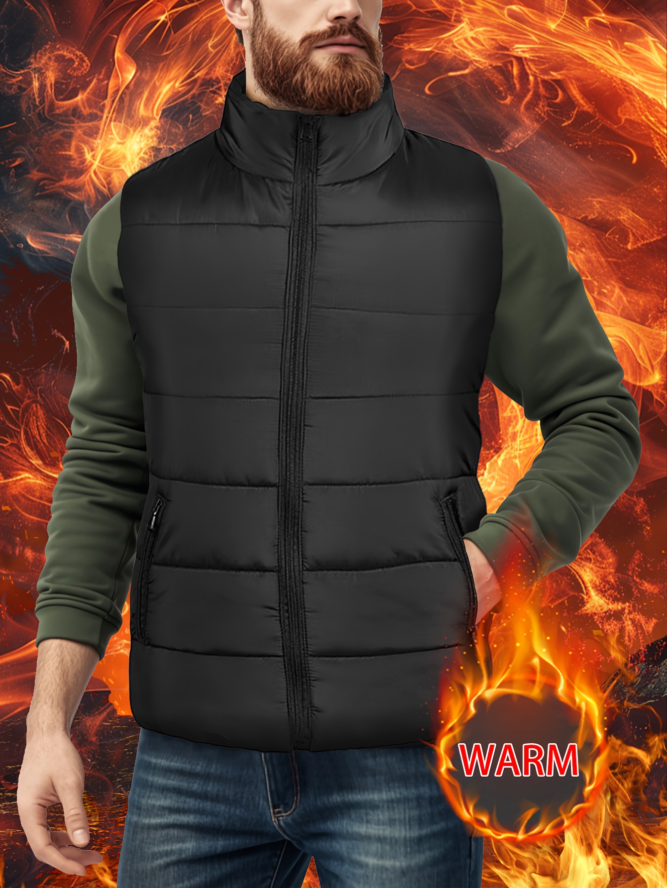 gilet manches homme couleur style décontracté Temu Morocco - Main Image