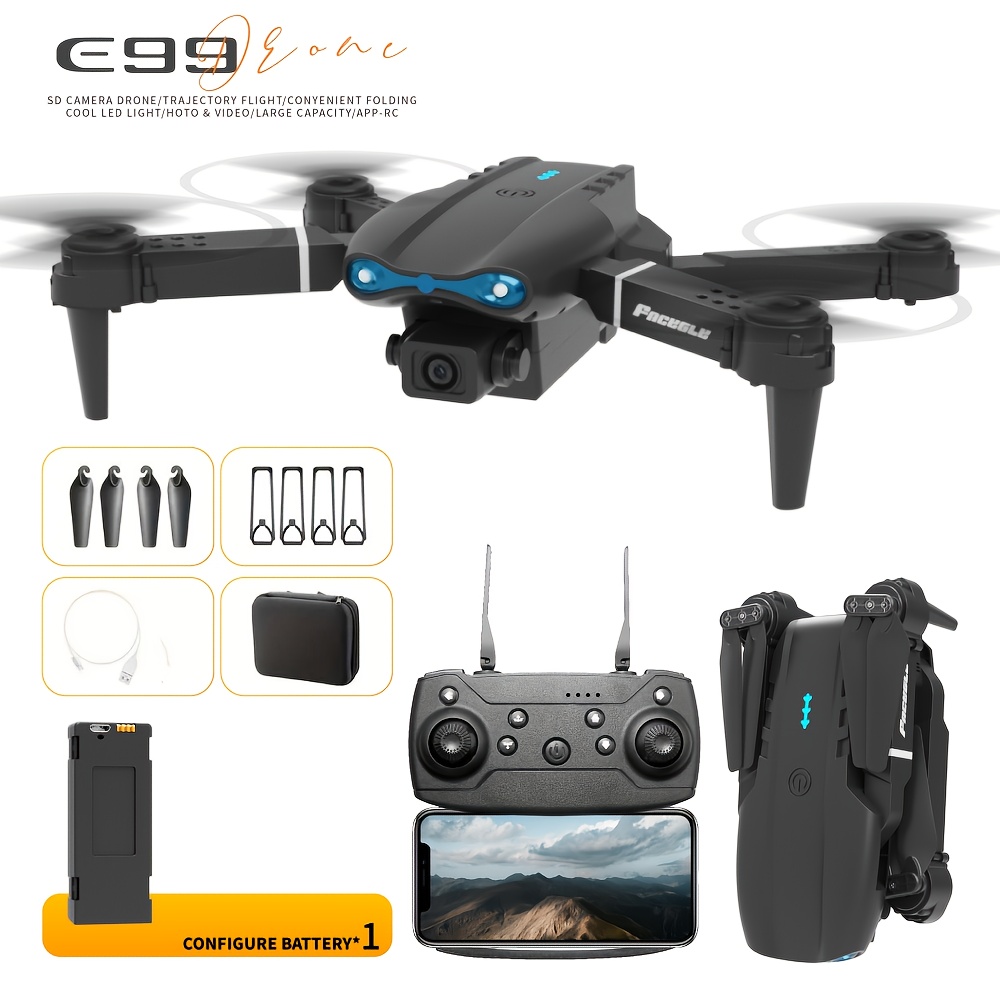 Nowy dron E99 z podwójną kamerą posiada funkcję zawisu optycznego, jest składany i stanowi doskonały prezent dla początkujących, szczególnie dla mężczyzn, idealny na Boże Narodzenie, Halloween i Święto Dziękczynienia [Kreatywny wybór prezentów świątecznych].