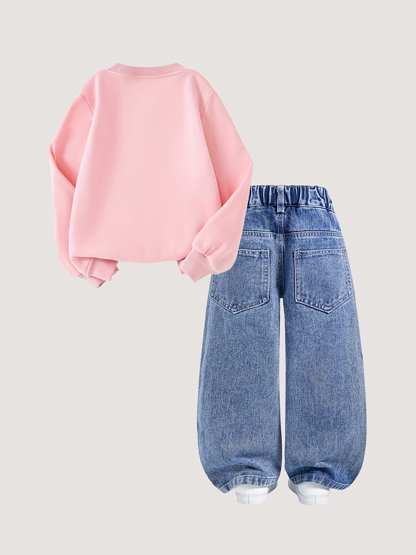 2 stuks Disney Stitch Hoodie + Faux Denim Set