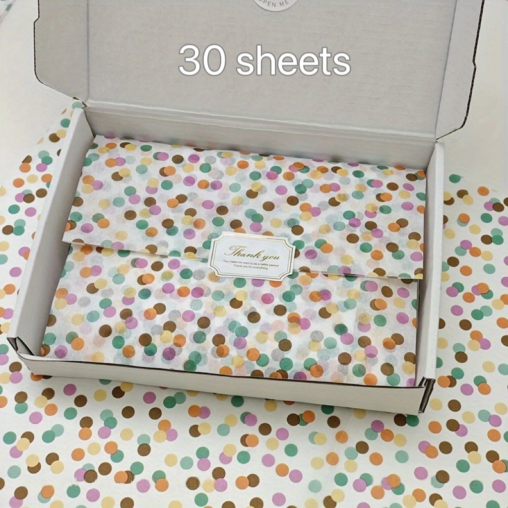 four color polka dot pattern tissue paper 20 inches x 14 inches suitable for wedding halloween christmas gift wrapping birthday gift packaging bouquet wrapping and party favor filling