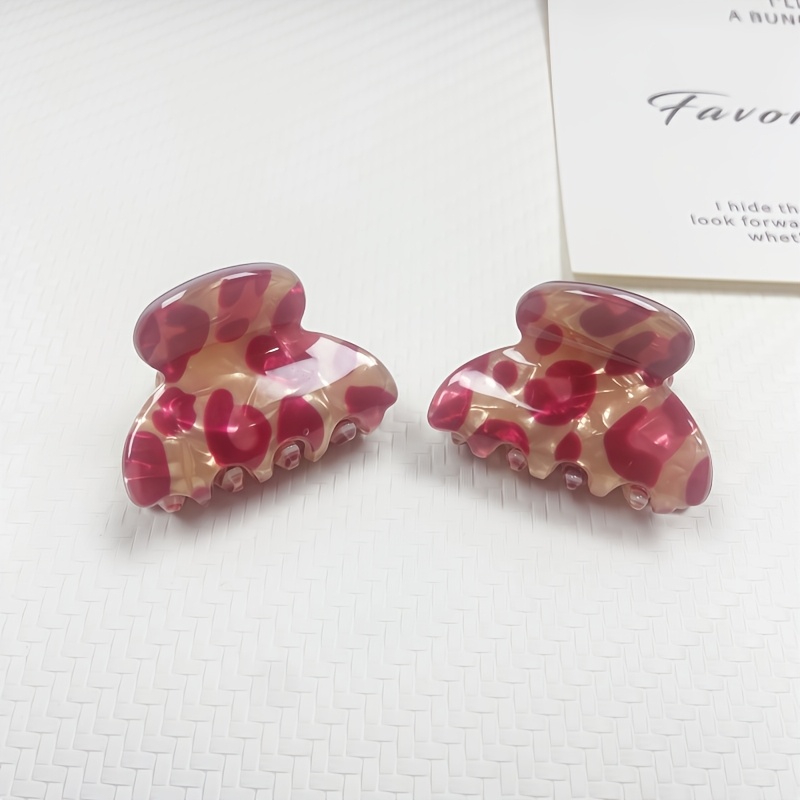 E-shop 2er-Pack Süße Rosa Haarspangen mit Leopardenmuster für Damen, Kleine, Robuste, Rutschfeste Haarspangen, Modische Haar-Accessoires Geeignet für