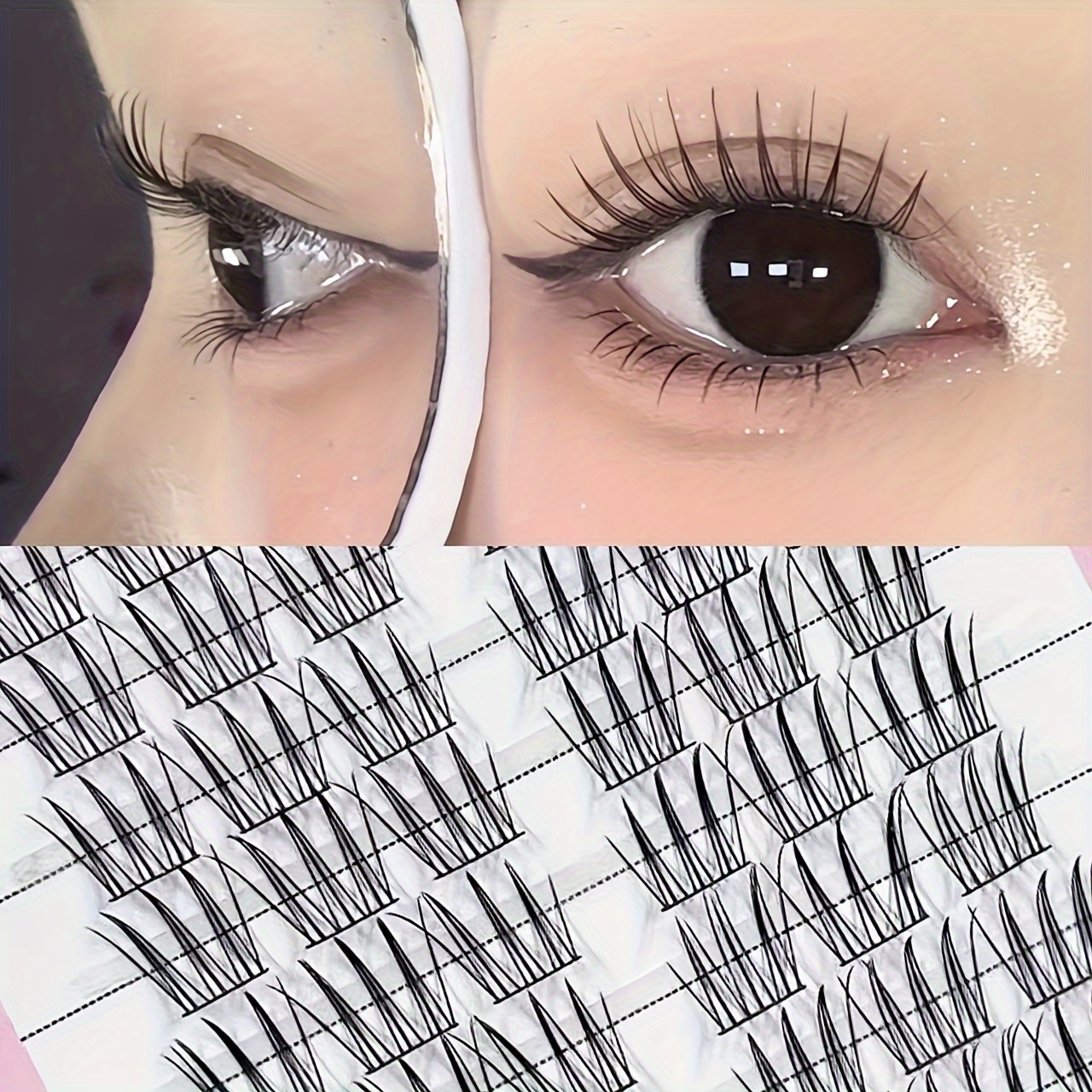 mixiaohe korean inspired c   false eyelashes 60 clusters     easy for beginners reusable 10 13mm length details 0