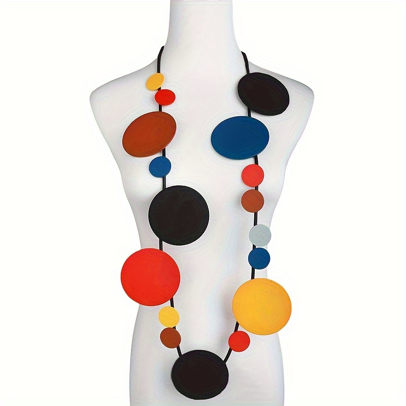 Bohemian Ethnic Long Necklace Colorful Bead Silico