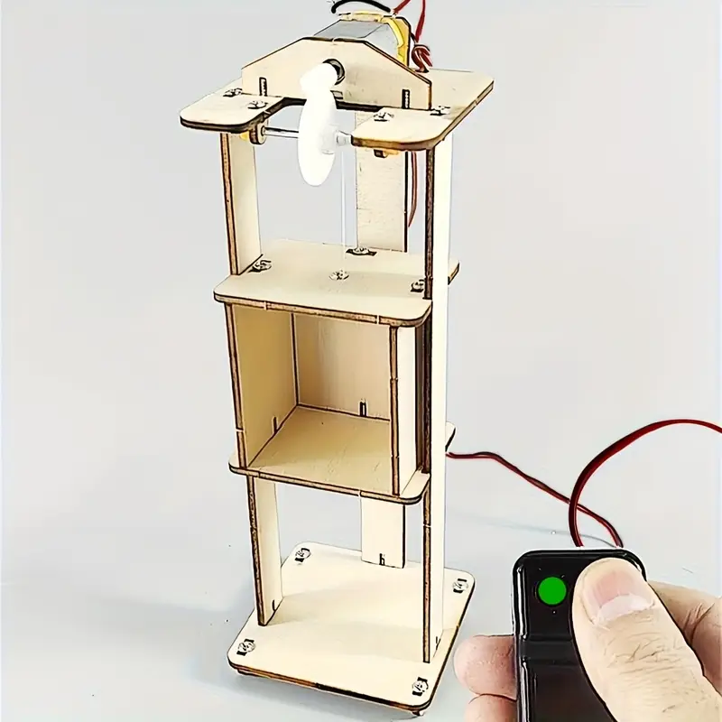 ערכת מודל ריכוז מעלית מעץ, סט ניסוי מדעי חינוכי steam, יצירת מודלים ופיתוח תחביבים, ערכת חומרים בעבודת יד, משפר מיומנויות חשיבה והנאה, מתנה מושלמת פרטי מוצר 1