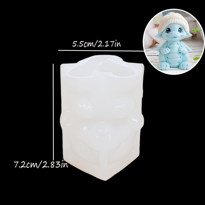 TEMU Resin Silicone Molds 3d Little Dinosaur With Hat Figurine Mold Cute Dinosaur Desktop Figurine Silicone Mold, For Resin And Plaster Crafts