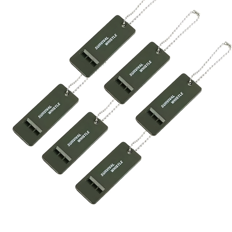 TEMU 6 High-decibel Three-tone Survival Whistles - Portable And Durable, Suitable For Camping And Hiking Emergencies, Camping Gear