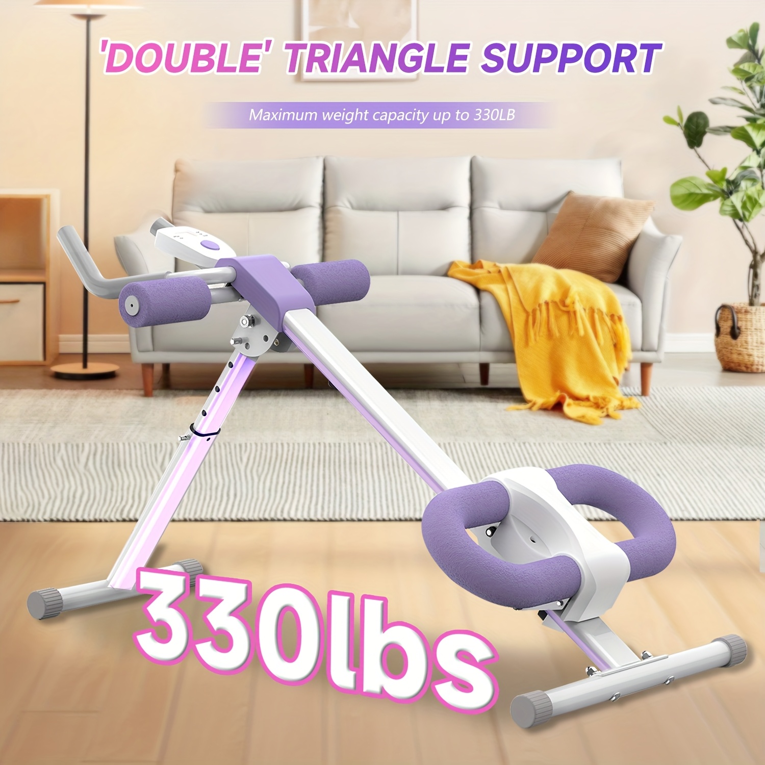 SRIFY Dual Hydraulic Rower, Foldable Squat Machine, Ab Trainer, With Resistance Bands, Quiet Cardio Machine, 6-in-1 Multi-Functional Full-Body Strength Training Equipment For Core, Arms, Abs, Glutes, Legs, Shoulders, Home Gym Low-Impact Excerise, Without Battery