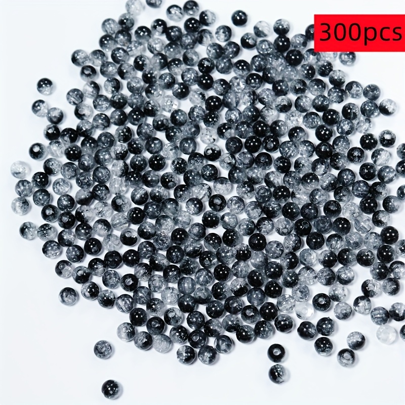 TEMU 300pcs 6mm Cracked Beads - Elegant And Beads For Bracelets, Necklaces, Rings, And Phone Chains. Decorative Beads, Spacers, Friendship Bead