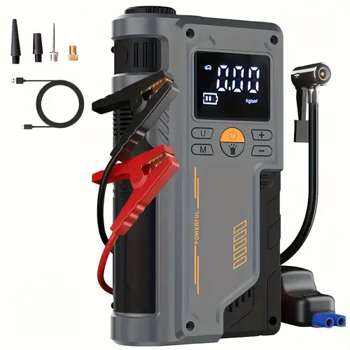 8000mah portable car inflator pump with emergency night light 5 in 1 function starter box 150psi starter power battery pack with digital tyre inflator multi functional mini tyre inflator