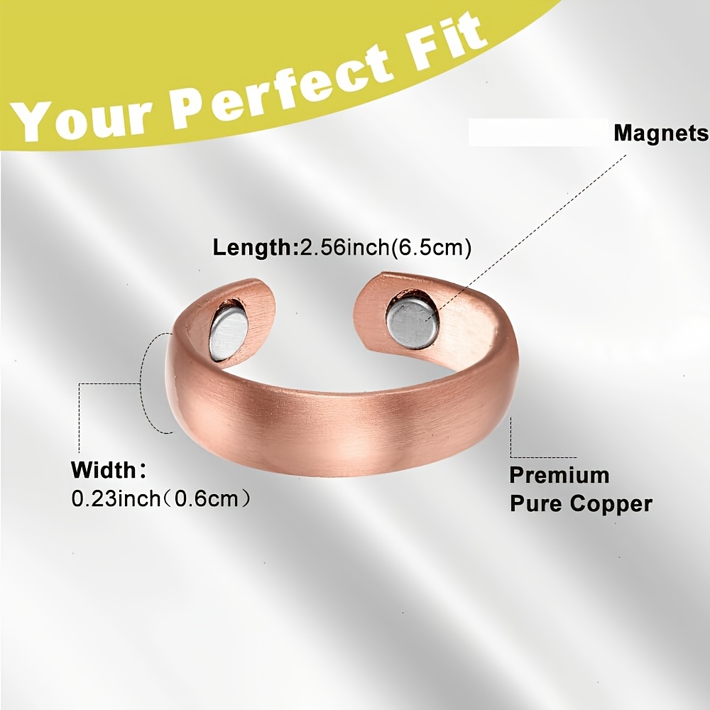 Elegant Adjustable Copper Magnetic Ring, Ideal Gift