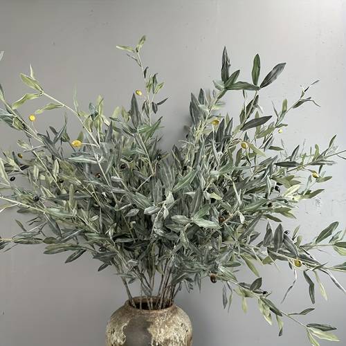 item picture 1 branch realistic artificial olive tree branch with olives long plastic suitable for christmas decor mediterranean vase centerpiece summer tabletop decoration fruit leaves