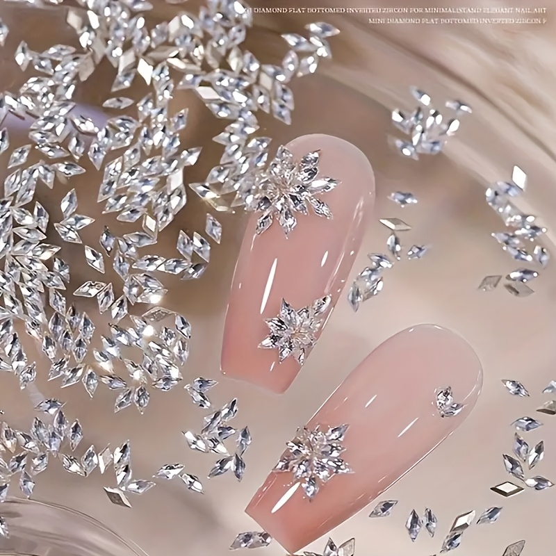 

Transparent And Quadrilateral Zirconia Gems For Nail Art, Featuring A Wheat Design, Diy Nail Embellishments.