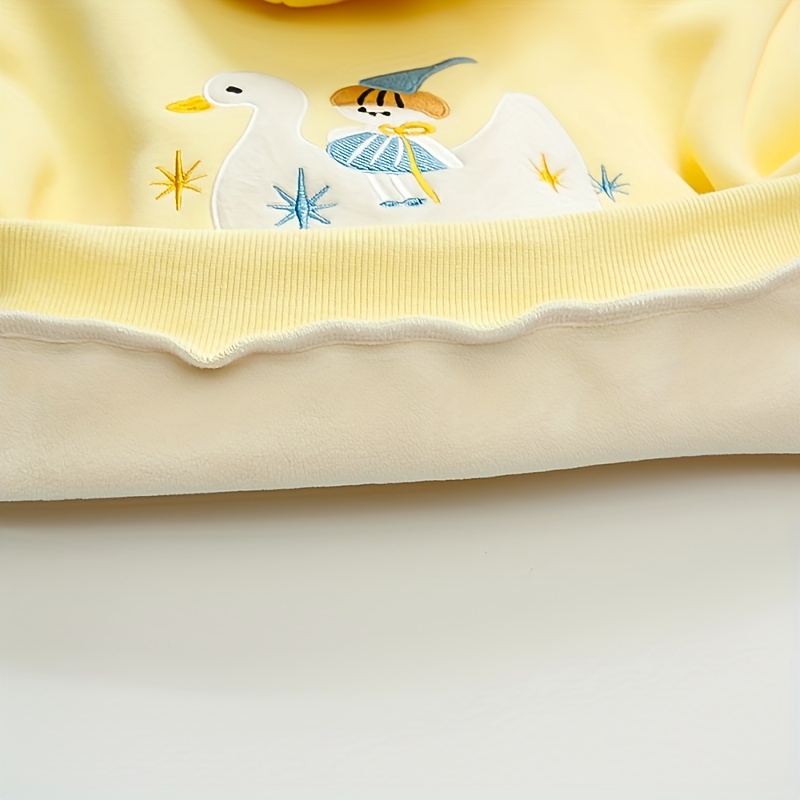 girls cartoon plus velvet thickened hooded sweatshirt trousers suit autumn and winter 2025   trendy baby girl cute cartoon plus velvet casual sports suit two piece suit trendy for outdoor Product details 14