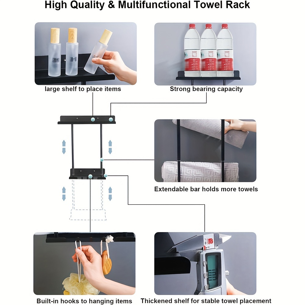 Wall Towel Rack Rolled Towels Towel Racks Bathroom Wall Temu New Zealand